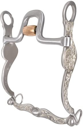 Classic Equine Vielseitiger Schaft Rindssporn-Bit mit flacher Rolle, 18,4 cm