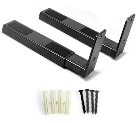 Pyle PSTNDW17 Paire de Supports de Haut-Parleur, Barre de Son, Haut-parleurs Grands ou Petits, Canal Central pour Haut-Parleur, Longueur réglable et Extensible, capacité de 50 kg, Noir