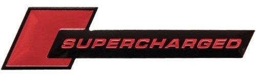 3D Metall Chrom SUPERCHARGED ROT Turbo Tuning Aufkleber Emblem Logo TS-105