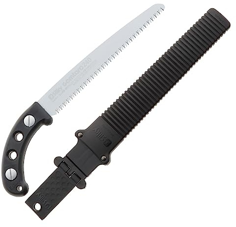 Silky Gomtaro Wurzel 240mm Japansäge mit grober Mirai-Me Verzahnung, doppelt gehärtetem Blatt, ergonomischem Gummigriff und schwarzem Halfter für präzise, kraftvolle Wurzel- und Gartenarbeiten robust