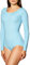 Capezio Damen Langarm-Trikot Gymnastikanzug, Hell, blau, XL