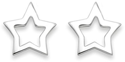Heather Needham Sterling Silver Star Earrings - Open design Star Studs SIZE: 6mm. Branded Gift Boxed. 5154.