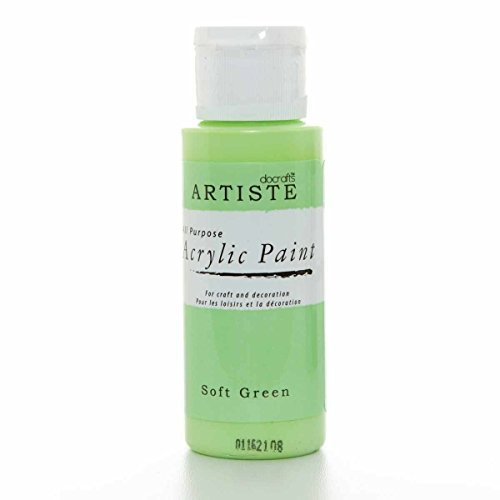 Artiste Acrylic Paint 59ml 2Oz Soft Green, Quick-Drying Professional Art, Craft and Hobby Artists Paint, Vibrant Colour, Water-Based Paints Cover All Surfaces with Ease, Ideal for Travel Artists