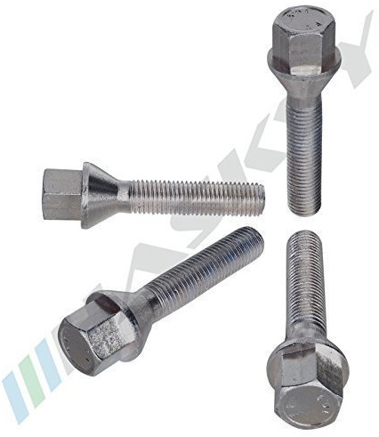 HASKYY 16 Radschrauben Radbolzen M12x1,5 Schaftlänge: 28mm Kegel 60° Kegelbund SW17