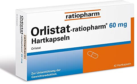 Orlistat-ratiopharm® 60 mg Hartkapseln: Unterstützt die Gewichtsabnahme bei Übergewicht ab einem BMI von mindestens 28. 42 Hartkapseln