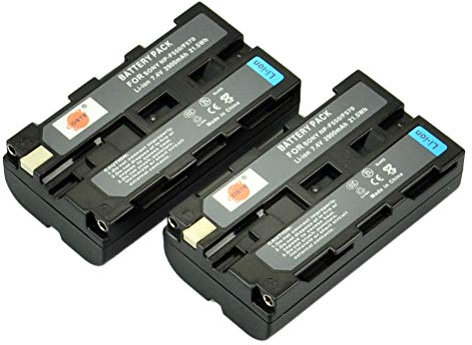 DSTE 2-Pieza Repuesto Batería Compatible con Sony NP-F550 NP-F330 NP-F530 NP-F570 CCD-SC55 DCR-VX2100 DCR-VX2100 DCR-VX2100E DCR-VX700 MVC-FD100 MVC-FD200 MVC-FD5 MVC-FD51 MVC-FD7 MVC-FD88 MVC-FD90