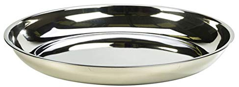 Genware Stainless Steel Platter 35cm - Metal Sharing Platter Serving Tray for Serving Fruits De Mer or Buffet Service