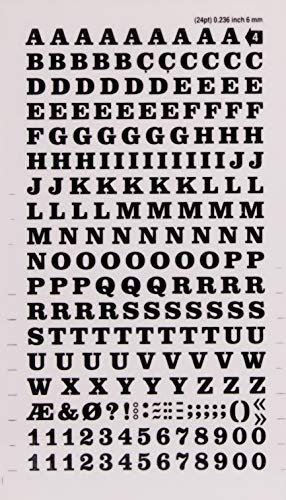 Schwarze Buchstaben und Zahlen übertragbar