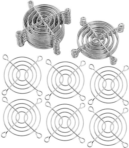 sourcing map 20pcs Metal Fan Grill Protector Fan Guard Cooling Fan Finger Guard Grill for 60mm Case Fan Silver Tone