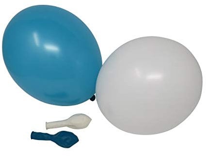 50 Luftballons je 25 türkis & weiß Qualitätsballons 27 cm Ø (Standardgröße B85)