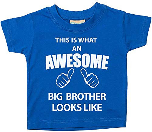 60 Second Makeover Limited This is What an Awesome Big Brother Looks Like Big Brother Gifts New Baby Announcement T Shirt Tops Top Tee Blue Tshirt Size - 12-18 Months