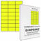 600 Selbstklebende Etiketten Neon Gelb von 70 x 37 mm - 24 Etiketten/Blatt - 25 Blatt A4 / Papier matt - Farbe - Für Inkjet/Laser/Kopier Drucker - Etiketten farbig