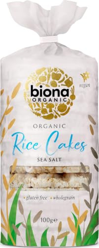 Biona Organic Rice Cakes with Salt, 100g | 100% Organic Wholegrain Rice, Lightly Salted, Naturally Gluten Free, Ideal for Snacks, Vegan