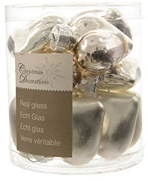 Kaemingk Mini-Glasherzen Glanz/matt 4 cm (12 Stück) Silber