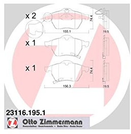 ZIMMERMANN Brake Pad Set Front Axle 23116,195.1