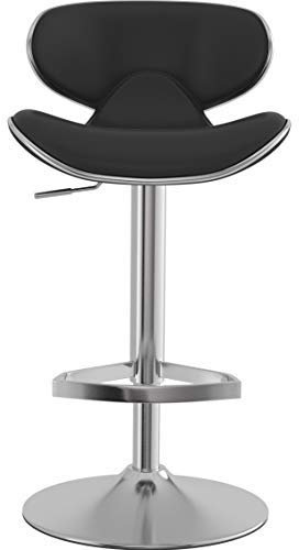 Costantino Schwalbe Gebürsteter Stahl Bar Stuhl - Schwarz