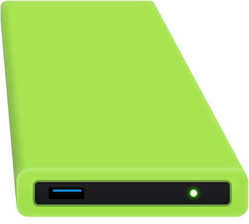 HipDisk 2.5 Inch Aluminium USB 3.0 External Hard Drive with Silicone Protective Case for SATA Hard Drive and SSD Shockproof Waterproof green ohne Festplatte