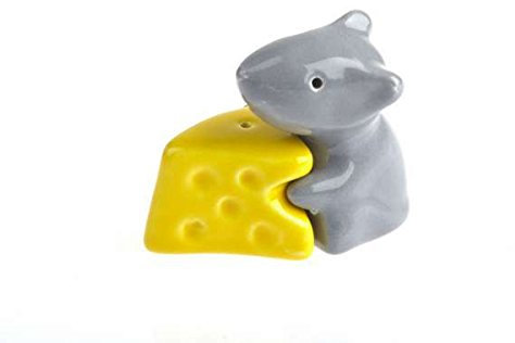 by-Bers / DW-Handel.eu Kindergeschirr, Die Maus mit Käse-grau-gelb die wohl süßesten Salzstreuer der Welt, die sehr besonderen Salz- und Pfefferstreuer