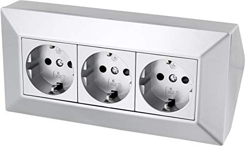 Steckdosenleiste 3-Fach, Serie C1 silber
