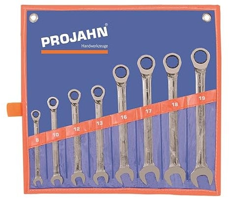 Projahn 3499 Racheting Combination Wrench Set 8 Pieces