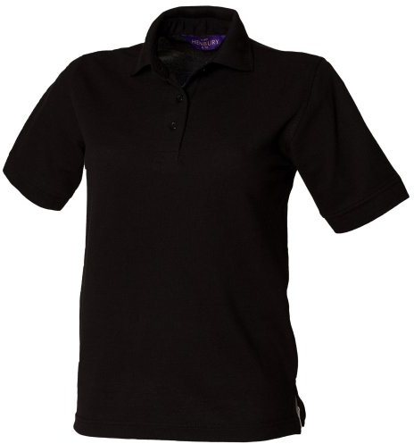 Henbury Womens/Ladies 65/35 Polo Shirt (3XL) (Black)