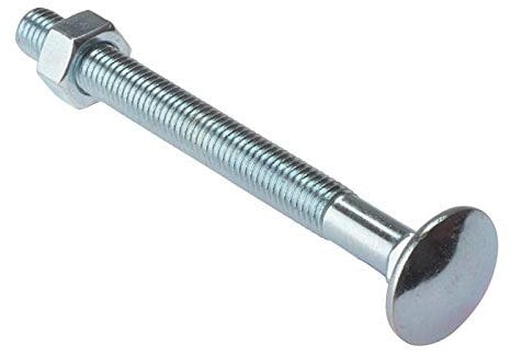 Forge Fix Pernos de carro | M6 x 130mm | Zinc plateado | Bolsa 10