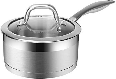 Duxtop Professional Stainless Steel Cookware Induction Ready Impact-Bonded Technology (1.6Qt Saucepan)