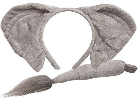 Zebra-Haarreif und Schweif, Kostüm Set für Halloween One Size Elephant