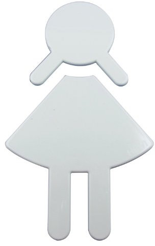 WC-Beschilderung Frau | Nylon | weiß | Höhe: 150 mm | selbstklebend | 1 Stück