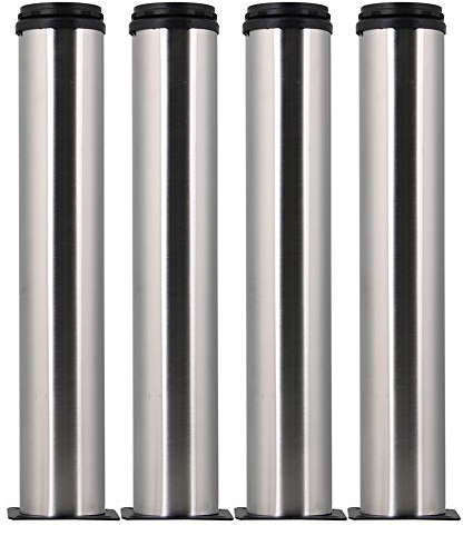 BQLZR Argent 297 mm de Hauteur réglable en Acier Inoxydable de Cuisine Meuble de Salle de Bain Armoire étagères Pieds Pieds Lot de 4
