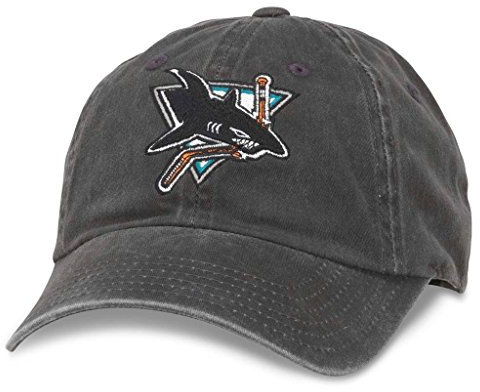 American Needle NHL New Raglin Cotton Twill Adjustable Dad Cap, Herren, Schwarz , Einheitsgröße
