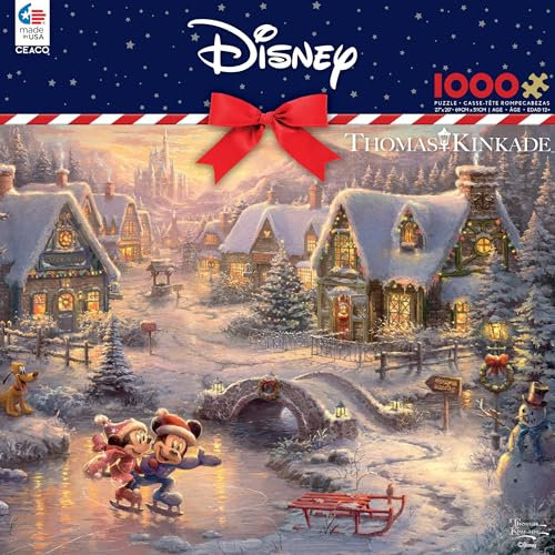 Ceaco Thomas Kinkade – Mickey und Minnie Sweetheart Holiday – 1000 Teile Puzzle, ab 12 Jahren