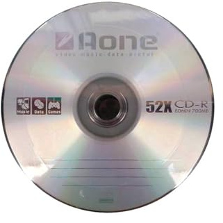 Aone CDR 52X 25PCS Video - Music - Data - Pictures