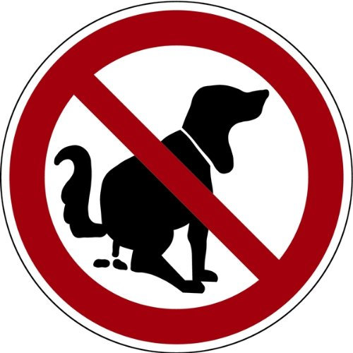Schild Alu Hier kein Hundeklo 200 mm, kein Hundekot, Verbot Hundetoilette, keine Hundehaufen