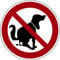 H. Transparente Cartel de aluminio aquí No Perros WC 200 mm