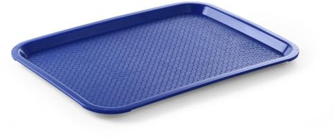 HENDI Bandeja de Servicio, Mediana, Rectangular, Multiusos, resiste hasta 80°C, Bandeja para Servir Comida rápida, Bebidas, Fast Food, Bandeja de Cocina, 305x415x(H) 20mm, Azul, Polipropileno