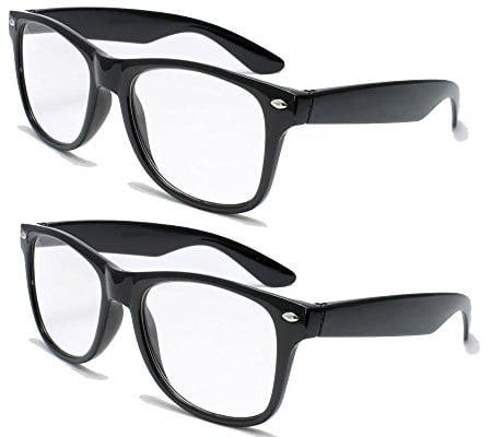 Vision World Eyewear 2 Paar Deluxe Wayfarer Stil Lesebrille - Bequemer Einfacher Leser Rx Vergrößerung (2 Schwarz Paar, 2 X)