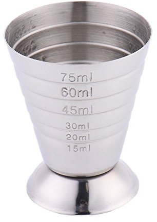 Vinciann Misurino Jigger 75ml Tre Scale Bar per Cocktail shottino Misura Acciaio Inox
