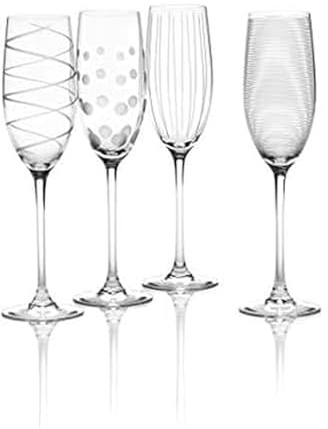 MIKASA Cheers Champagne Flutes, Set of 4, Multi/None, (SW910-407)