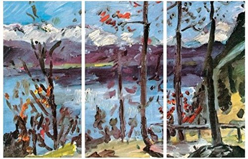 1art1 Lovis Corinth Poster Ostern Am Walchensee, 1922, 3-Teilig Bilder Leinwand-Bild Auf Keilrahmen | XXL-Wandbild Poster Kunstdruck Als Leinwandbild 120x80 cm