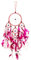 50cm x 11cm Dreamcatcher Traumfänger Rot Weiß Pinke Federn 5 Ringe Gute Träume