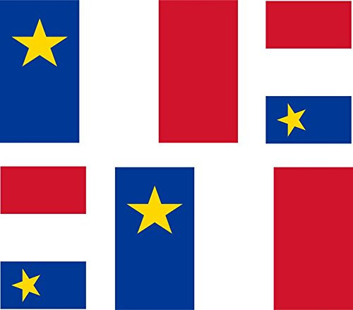 4 x per Auto Adesivi, Moto, Valigia per pc Portatile, Motivo Bandiera acadie