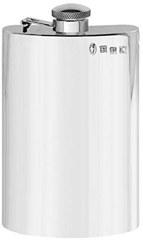 English Pewter Company 8oz Plain Captive Top Pewter Hip Flask [SF503]