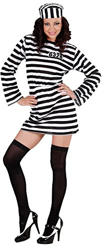 W WIDMANN MILANO Party Fashion - Kostüm Häftling, Kleid, Gürtel, Knasti, Gefangene, Sträfling, Faschingskostüme