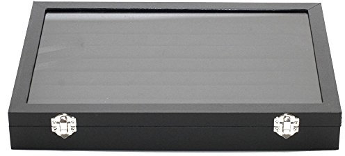 Porte Bijoux Coffret Mallette pour bagues Simili Cuir Noir