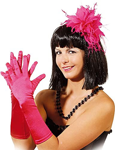 Fasching Satin-Handschuhe 40 cm lang (pink)