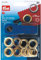 Prym 541373 Ösen und Scheiben 14,0 mm, Messing goldfarbig