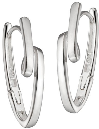 VINANI Klapp-Creolen aus 925 Sterling Silber I Nickelfreie Ohrringe für Damen I Mattierte & glänzende Oberfläche mit Anlaufschutz I Allergikerfreundlich I Handarbeit in Juweliersqualität I CKNK