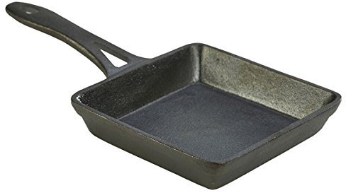 Genware Mini Cast Iron Square Frypan 13cm - Set of 12 - Miniature Skillet Pan Cast Iron Skillet