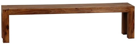 FineBuy Esszimmer Sitzbank Massiv-Holz Sheesham 180 x 45 x 35 cm Design Bank Natur-Produkt Küchenbank Landhaus-Stil Dunkel-Braun 4-Sitzer für Innen Ohne Rücken-Lehne Echt-Holz Unbehandelt